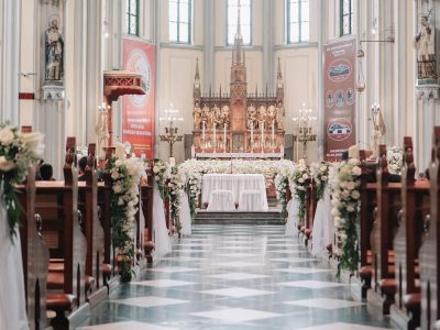 white and brown church interior